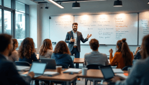 Estudiantes en una clase intensiva de inglés B1.